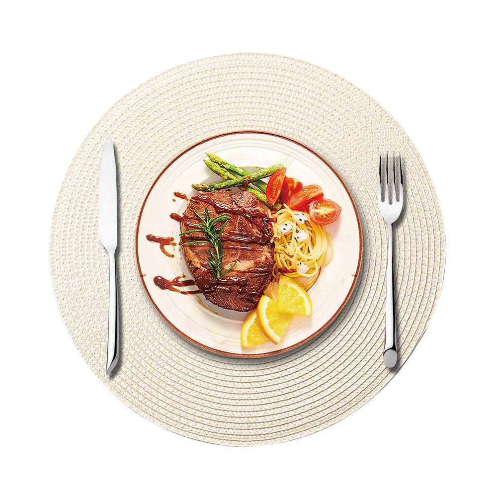 Round Woven Placemat Set - 38cm Heat Resistant & Eco-Friendly Coasters for Home
