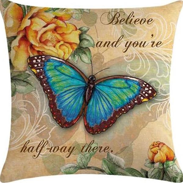 American Retro Printed Linen Pillowcase Living Room Sofa Office Pillow Car Cushion Cover