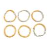 SHIXIN 6 Pcs/Set Vintage Multilayer Handmade Woven Bracelet Women Punk Gold Silver Color Blocking Stack Bangle Banquet Jewelry