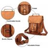 School Briefcase Bag Leather Messenger Shoulder Men Satchel Smart Laptop