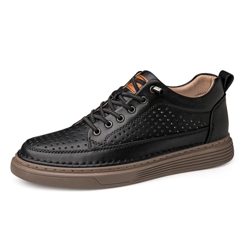 Fashion Luxury Brand Genuine Leather Men Breathable Board Shoes Comfy Casual Outdoor Walking Oxford Shoes New Flat Designer Lace-Up Shoe