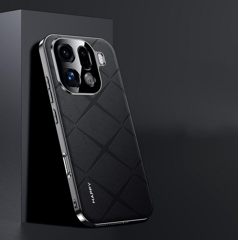 Einfache Leder + Kameraobjektiv-Schutzhülle Für OPPO Find X9 Pro Find X9 X8 Pro X7 Schlank Gute Textur Abdeckung