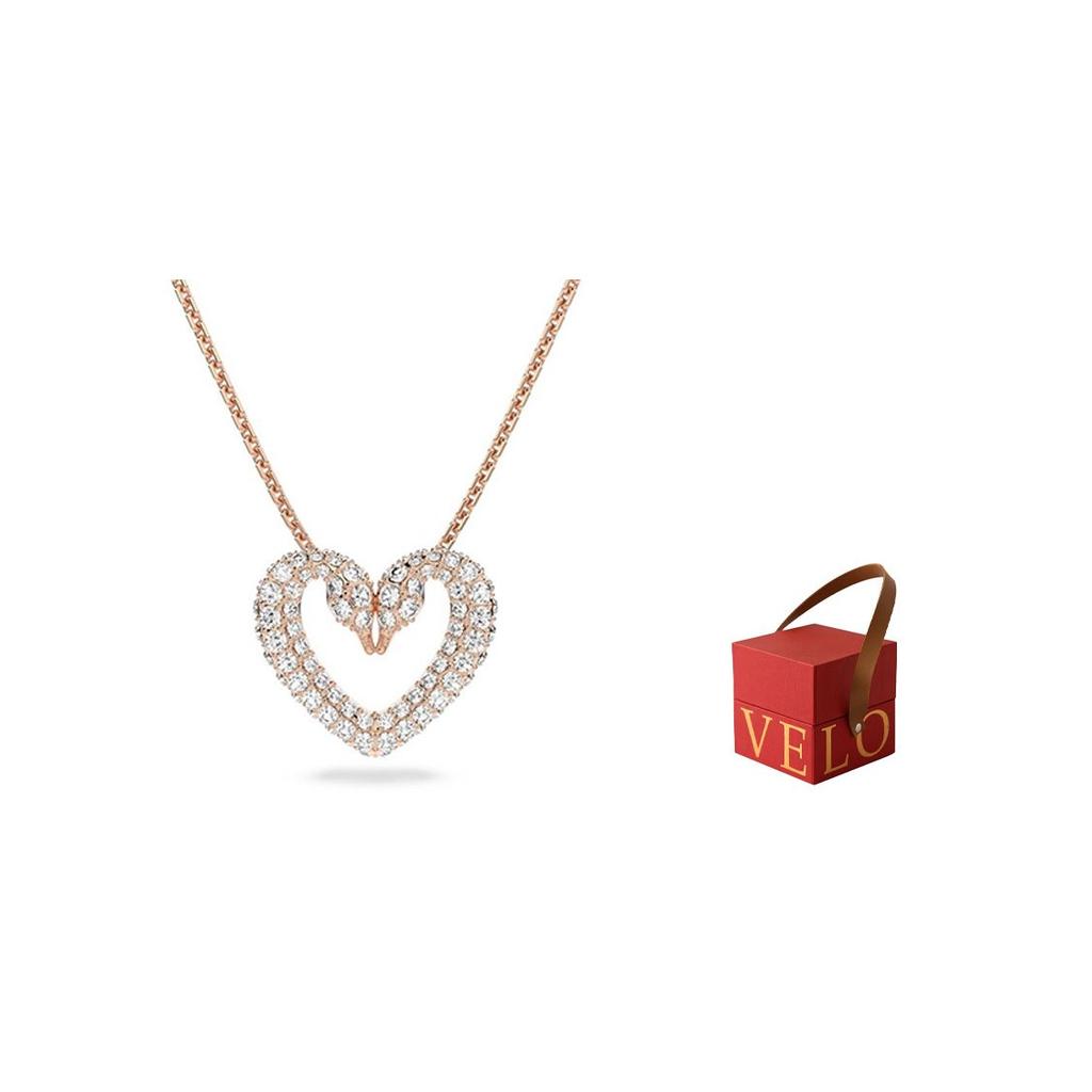 Swarovski Swan Heart Necklace Women Necklace Rose-Gold 5628657