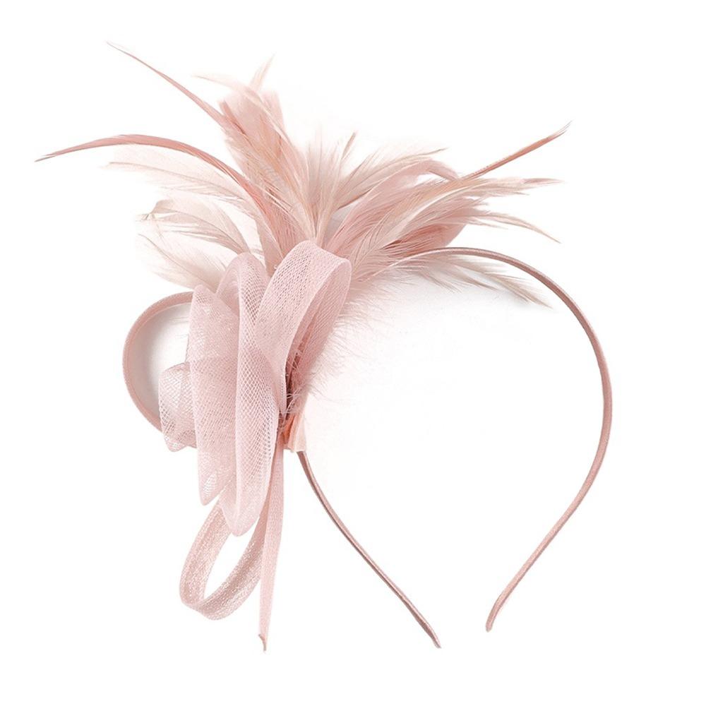 British Feather Headpiece Mesh Flower Hair Hoop Fashion Hair Accessories  for Women
