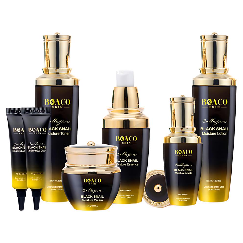 Boacoskin Snail Collagen Black Snail 6-Piece Skincare Set / Anti-Wrinkle Whitening Functional Cosmetics Basic Set