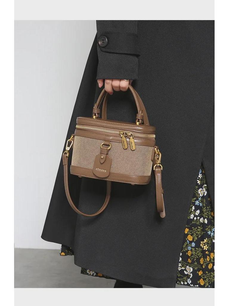 Modna damska płócienna torebka retro typu box na lato 2024: Luksusowa torebka na ramię crossbody