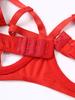 Womens Rhinestone Balconette Bra Sheer Underwired Design O-Ring Cutout Lingerie