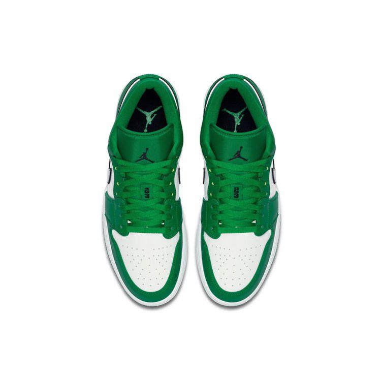 Air Jordan 1 Low Pine Green Unisex Sneakers Black White 553558-301