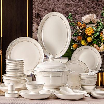 Set di stoviglie in ceramica cinese Jingdezhen 82 Pezzi Rose Amore
