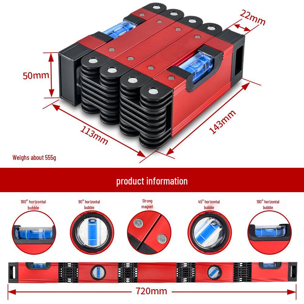 Hochpräzise Multifunktionale Magnetische Klappwasserwaage für Holzbearbeitung
