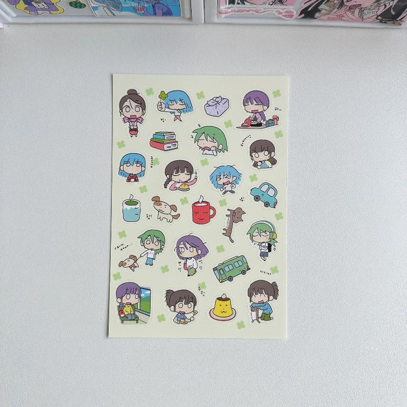 1Sheet Cute Girl Stickers Hand Account Planner Diary Notebook Kawaii Cartoon Character Decals DIY Decorative Sticker