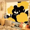 Cute Bear Wall Tapestry Simple Background Room Headboard Decor Ideal Hanging Picture for Dormitory