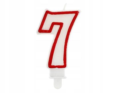 Candle Number Red Outline 7