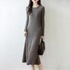 Women Sweater Dress 100% Wool MODERN NEW SAGA O-neck Knit Long Pullover Winter Jumpers Wool Long Dress Female