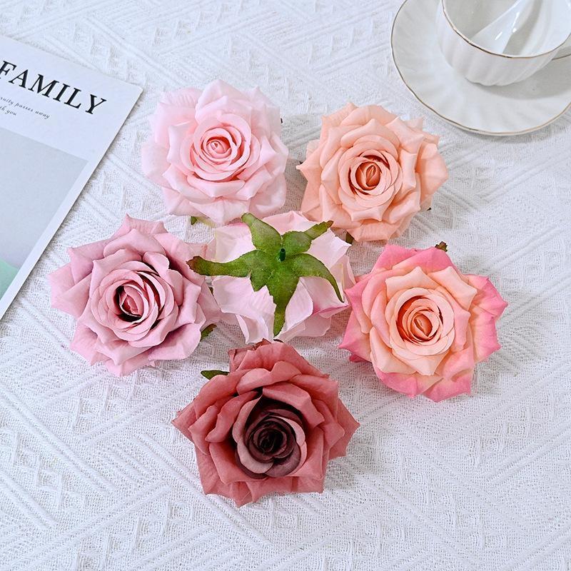 10pcs High Simulation Diamond Flower Head, Rose DIY Crafts, Suitable for Floral Arrangements, Wedding Decoration Simulation Flowers