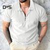 Men's Zipper Lapel T-shirt Solid Color Short Sleeves Casual T-Shirt Loose Fit Summer Tee Shirt for Golfing Streetwear Beach Travel