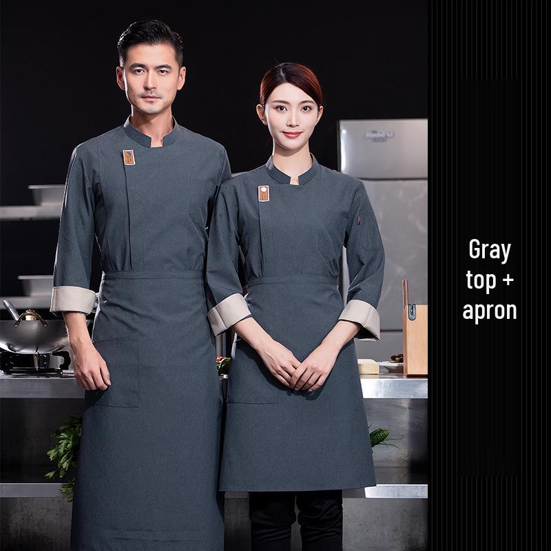 Long Sleeve Breathable Chef Coat for Restaurant and Catering - Unisex Workwear for Autumn/Winter