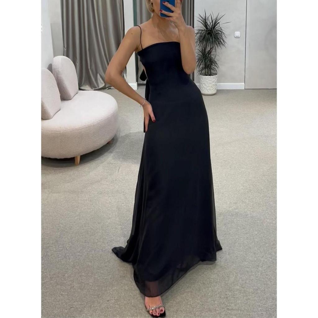 Elegant Black Halterneck Sexy Dress for Women