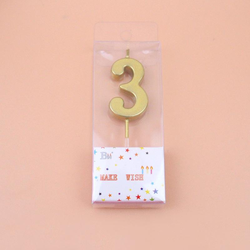 Golden Number Candles 0-9 Birthday Cake Candles High Quality Local Gold Number Candles