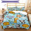 3pcs Custom Name Animals Bedding Set Duvet Cover Closure Includes 1 Duvet Cover & 2 Pillowcases, Soft and Comfortable for All Seasons.