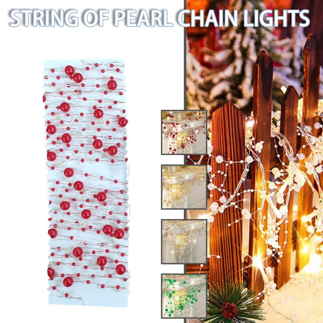 

PDTO Новые 2M 20 светодиодные гирлянды из ягод с бисером, рождественская елка, украшение для дома и вечеринки