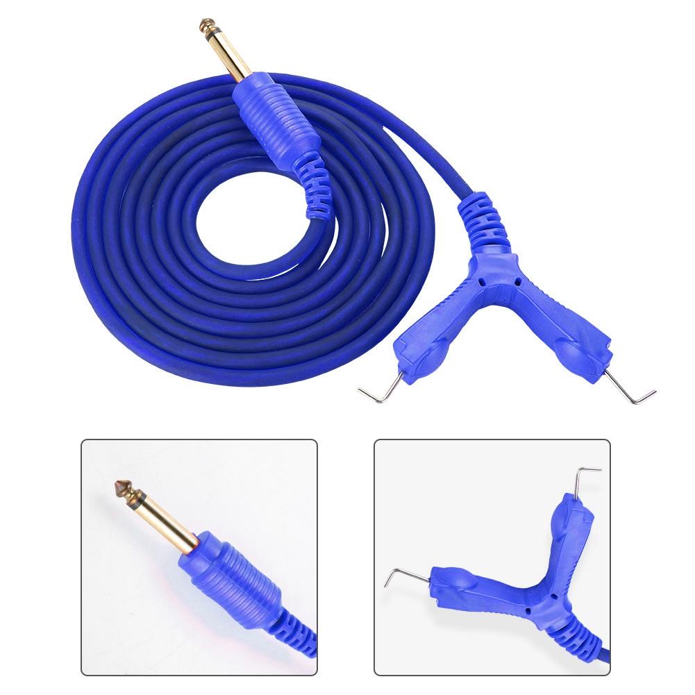 2m Tattoo Power Supply Silicone Clip Cord Tattoo Hook Line for Tattoo Machine (Black)