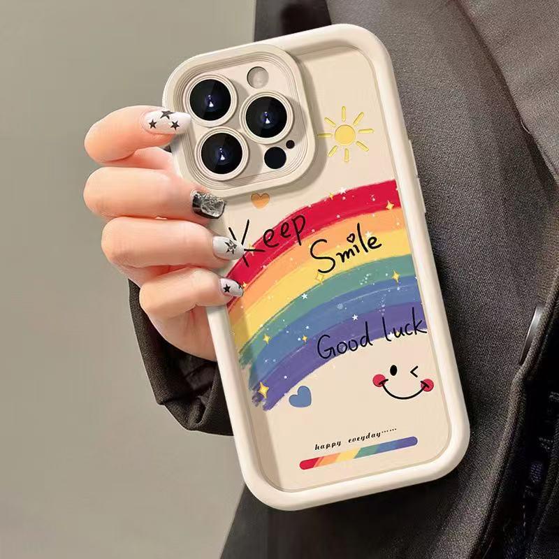 Personalized Rainbow Smile Case for iPhone 17 Pro Max/15 Pro/14/13