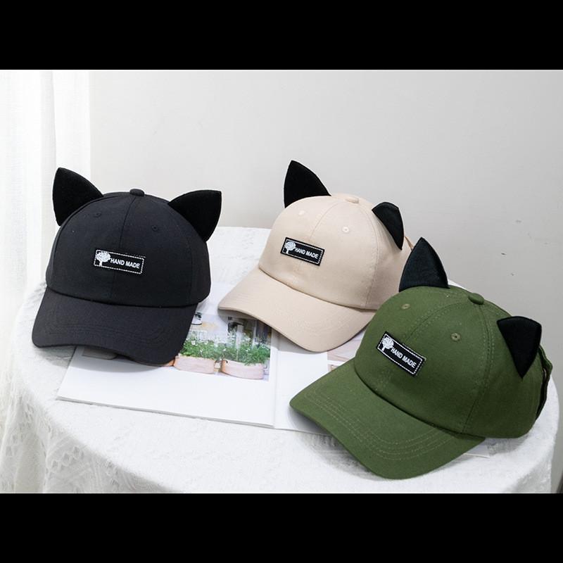 Fashionable Korean Style Aviator Glasses Cap With Cute Cat Ears Double-sided Wear Baseball Hat