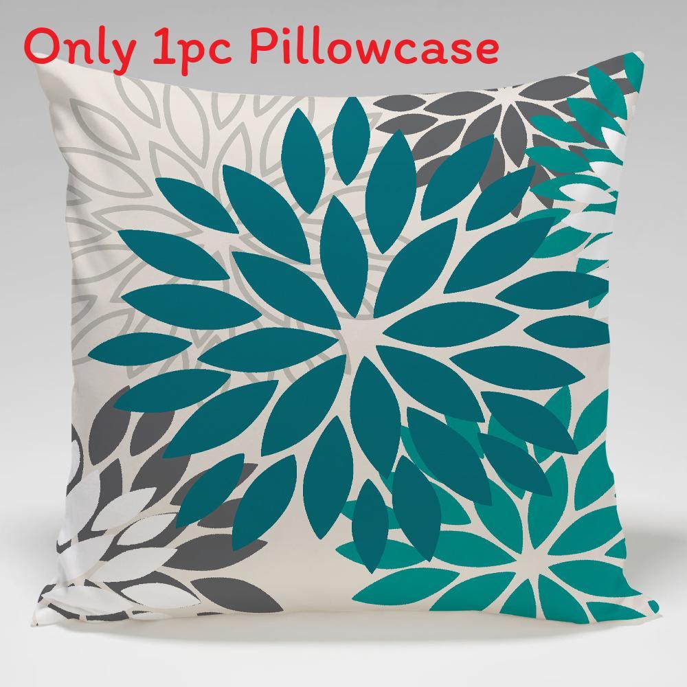 Geometric Color Flower Pillow Cover Polyester Fabric Modern Decor For Living Room