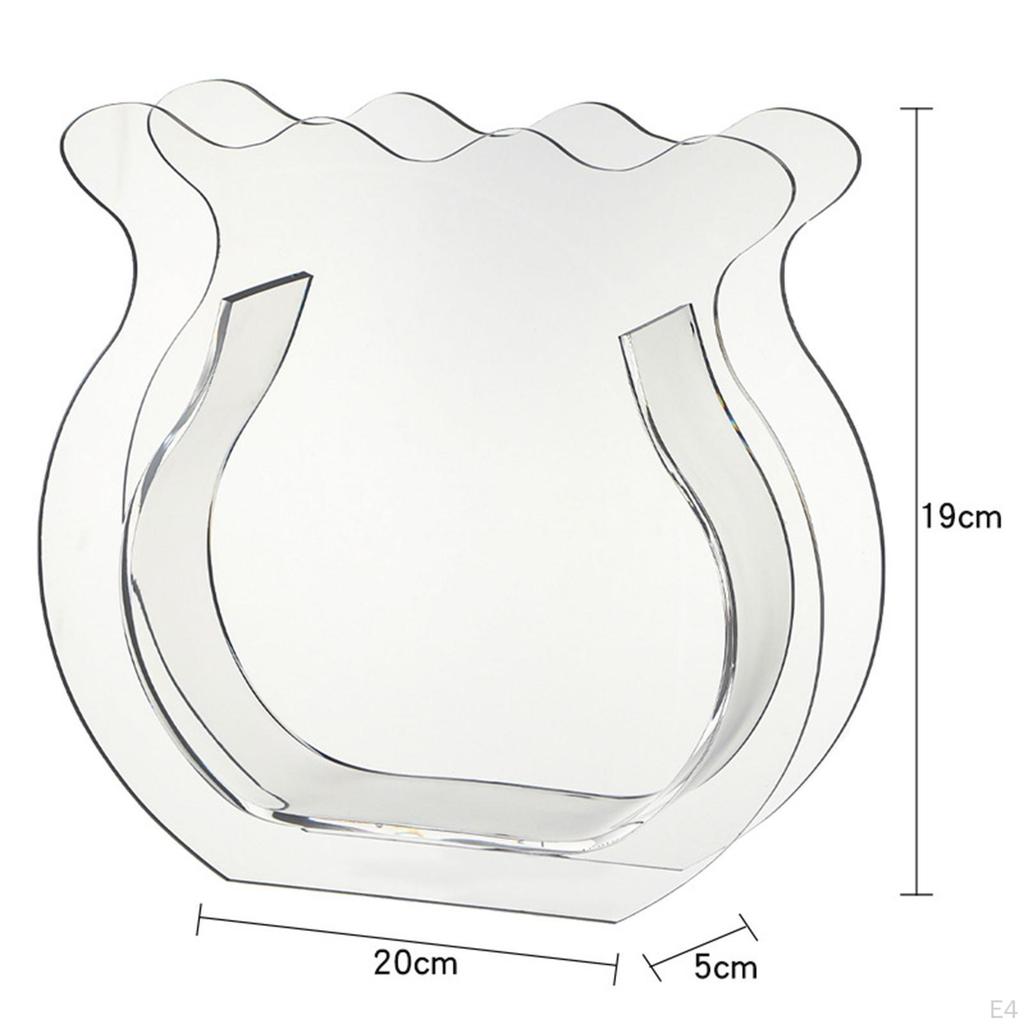 Acrylic Flower Vase Decorative Art Vases Bouquet Holder Contemporary Floral Container Table