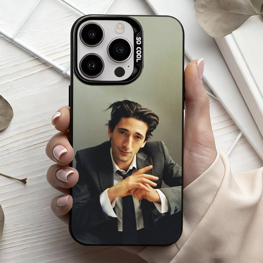 COOL A-Adrien B-Brody Actor Phone Case For iPhone17,16,15,14,13,12,11 Plus,Pro Max Black Candy Silver Phone Case