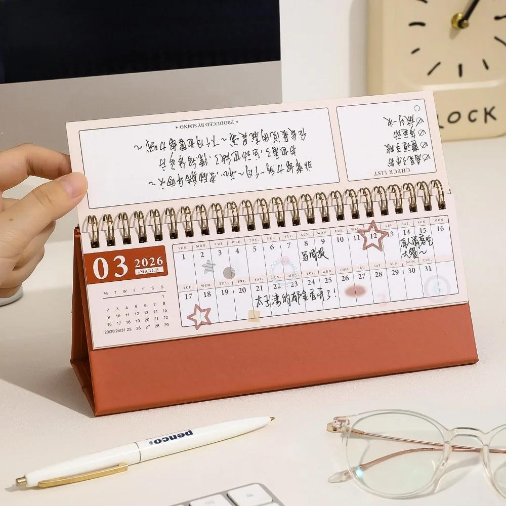 Kawaii 2026 Horizontal 2026 Simple Wall Calendar Small Desk Calendar Planner Desktop Decoration Office Stationery
