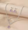 3PC Wedding Season Women's Fashion Copper Inlaid Water Drop Necklace Earrings Jewelry Set Wedding Banquet Party Holiday Gift