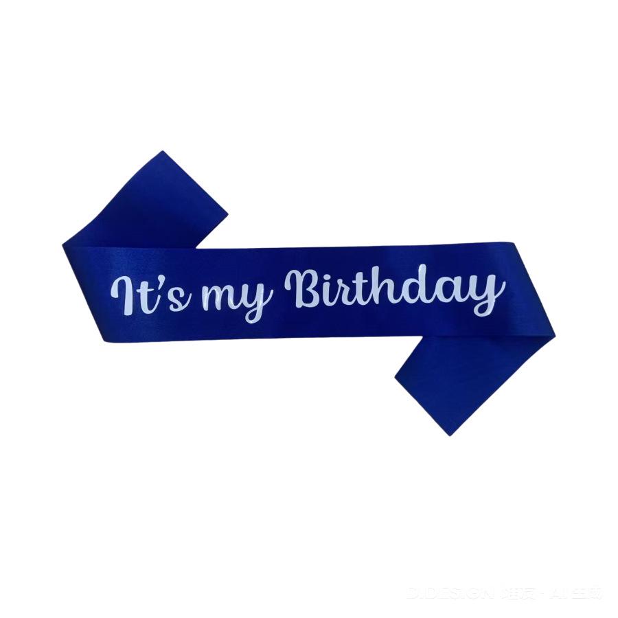 "It's My Birthday" Satin Sash with Shoulder Strap and Hot Stamping
