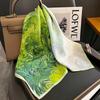 Scarf with print, women' synthetic silk, gift scarf, 70x70