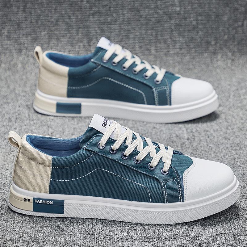 New Men's Korean Canvas Shoes Fashion Casual Shoes Breathable Non-slip Sports Shoes for Young Students.