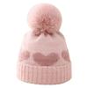 New Winter Baby Hat Double-layer Thickened Jacquard Love Knitted Hat 0-December Newborn Wool Hat