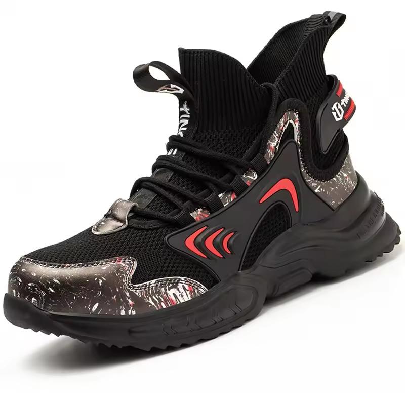 

New Work Shoes Sneakers Male Anti-smash Anti-puncture Safety Shoes Men Reflective Work Boots Indestructible Shoes Men Boots 36