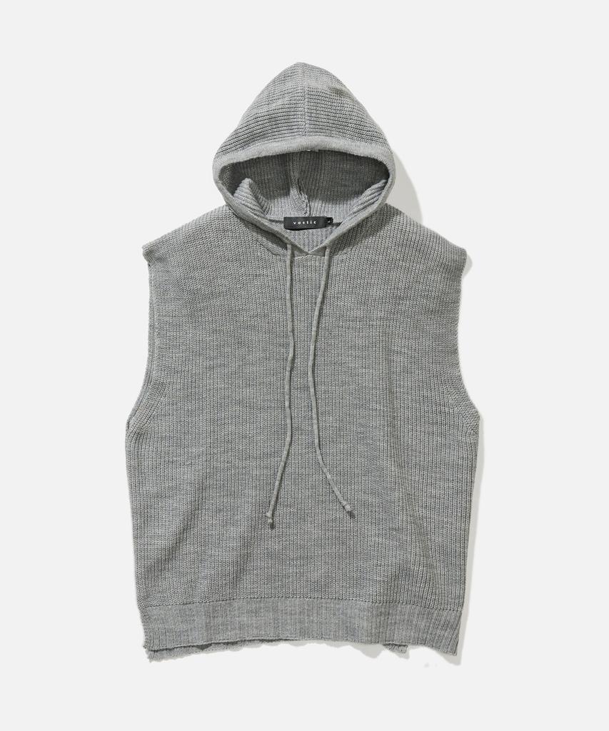 VASTIC Knit Hoodie Vest_Gray