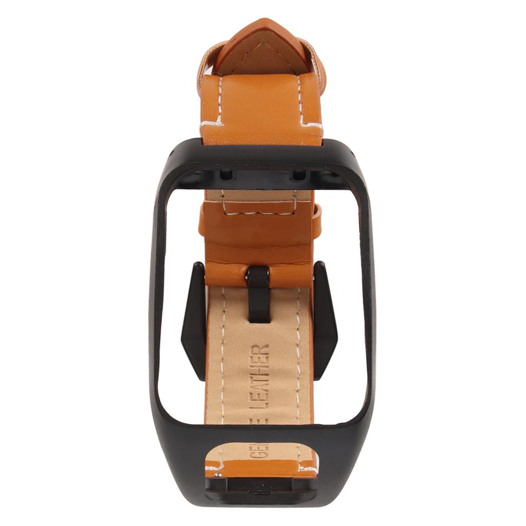Watch Band Leather Quick Release Adjustable Vintage Watch Strap Replacement with Protector Case for TOMTOM Runner3