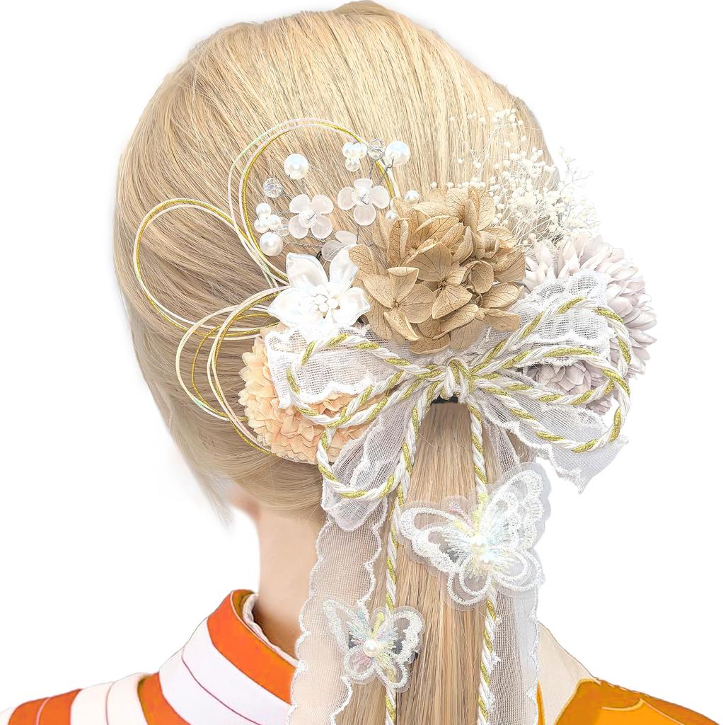 JZOON Hair Ornament Colors Perfect for and other Japanese including and Made with Dried and Preserved S0007 (7 Available) - Coming-of-Age Ceremonies,