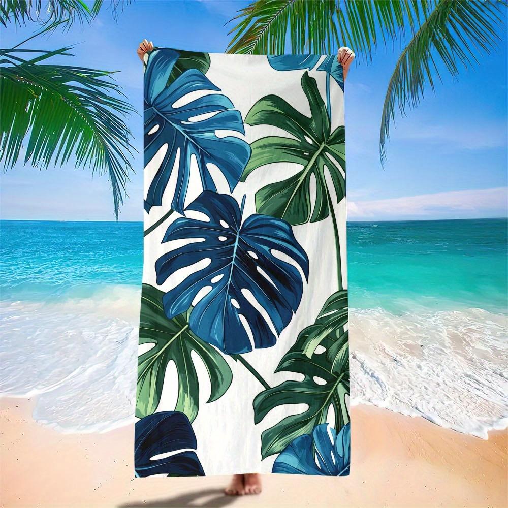 1pc Microfiber Large Microfiber Beach Towel Tropical Leaves Quick Dry Sand Free Lightweight Travel Pool Fitness Bath Swimming