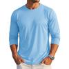 MAGCOMSEN Herren Baumwoll-T-Shirts Langarm Rundhals Einfach Lässig Basic T-Shirt