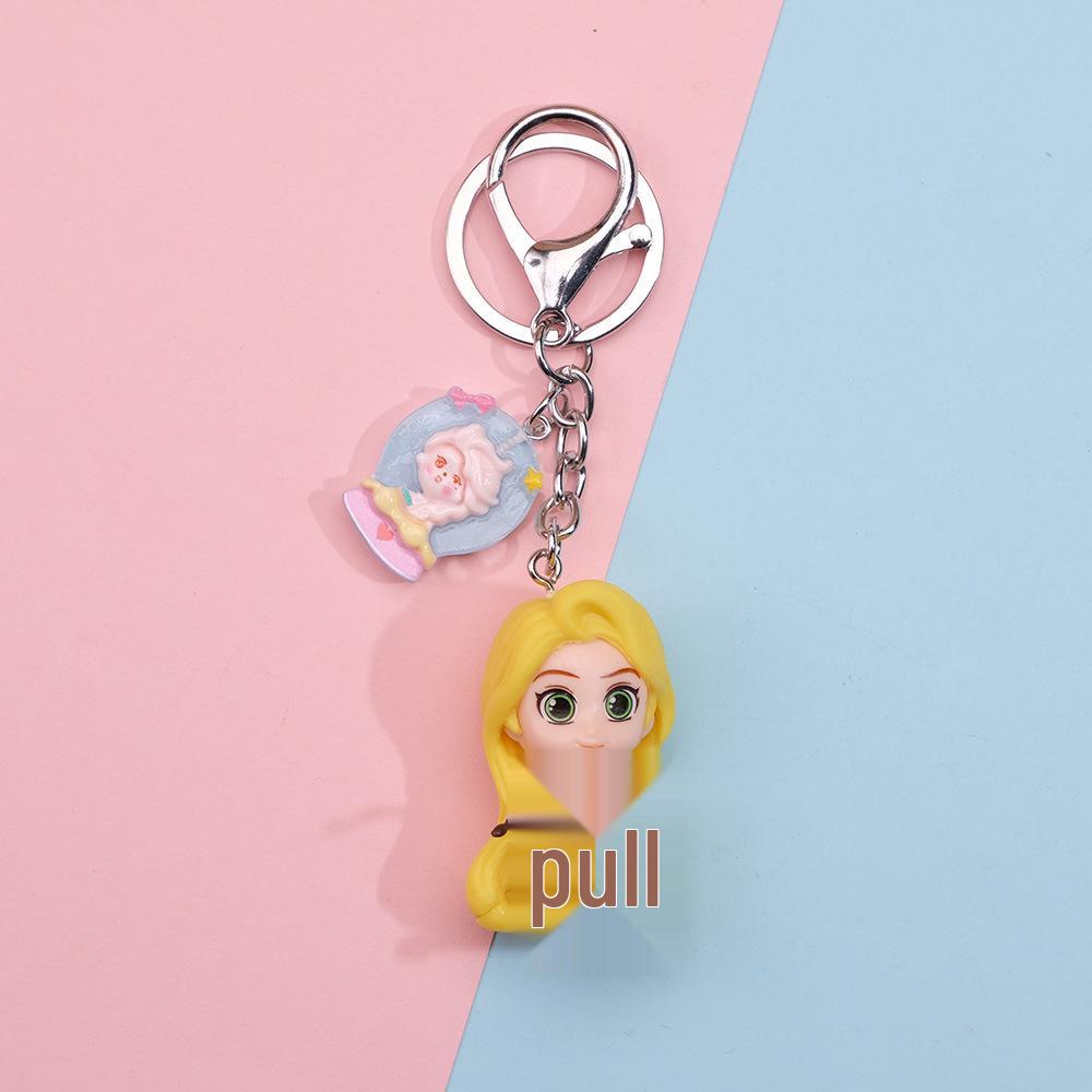 Cinderella Anime Keychain Pendant: Bright Cartoon Accessory for Bags & Pants