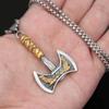 New Hot Selling Personalized Retro Crow Axe Titanium Steel Pendant Necklace