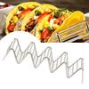 V-förmiger Taco-Halter aus Edelstahl, Mais-Rollen-, Frühlingsrollen-, Taco-Ständer, Haushalts-Pfannkuchen-Essensständer, 4-5 Fächer, 6,3x22,5x4,5cm/2,5x8,9x1,8in