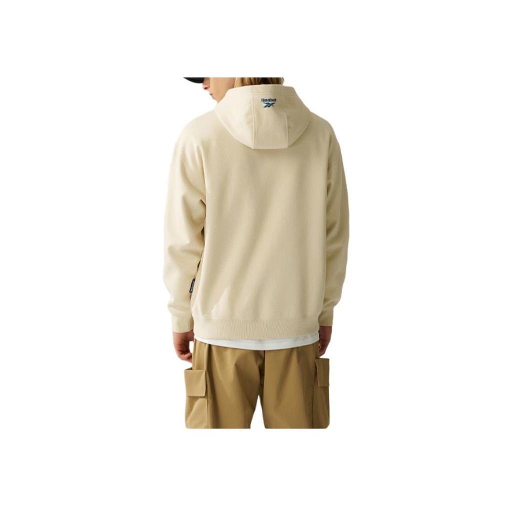 Reebok Fashion Casual Comfortable Hooded American Vintage Sweatshirt Unisex sweatshirt Beige 24FRM301UGM1