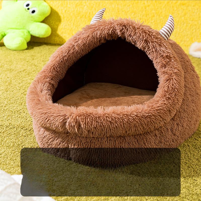

Осенне-зимняя плюшевая утолщенная теплая собачья будка, длинношерстная собачья будка, полузакрытая милая мультяшная собачья будка S (35 * 35 * 26cm)