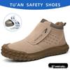 Men's Suede 6KV Insulated Safety Shoes - Anti-Smash, Anti-Puncture, Welding Spark Proof, Lightweight & Comfortable