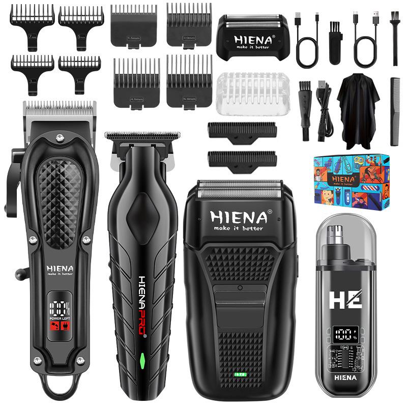 HIENA Electric Hair Clipper with Number Display, Oil Head Carving, Push Clippers for Barbers.